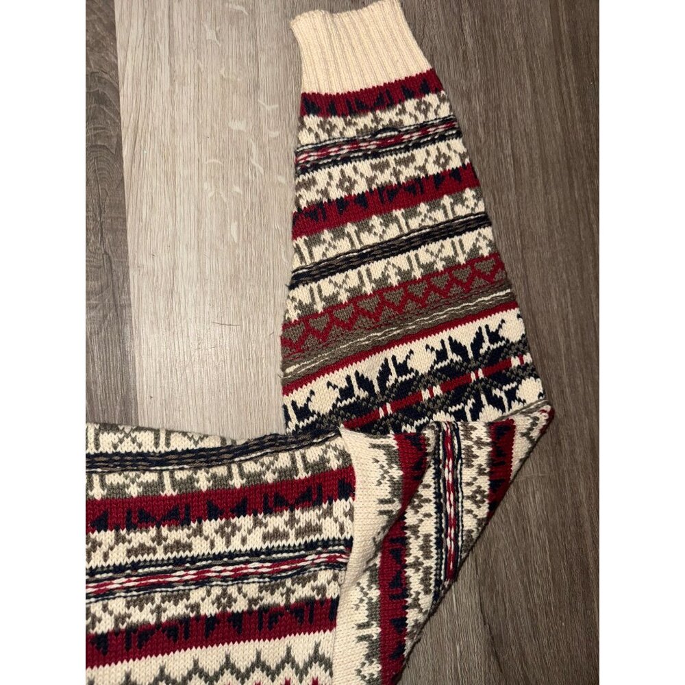 Old Glory 100% Cotton Fair Isle Crewneck Sweater L - Picture 5 of 6